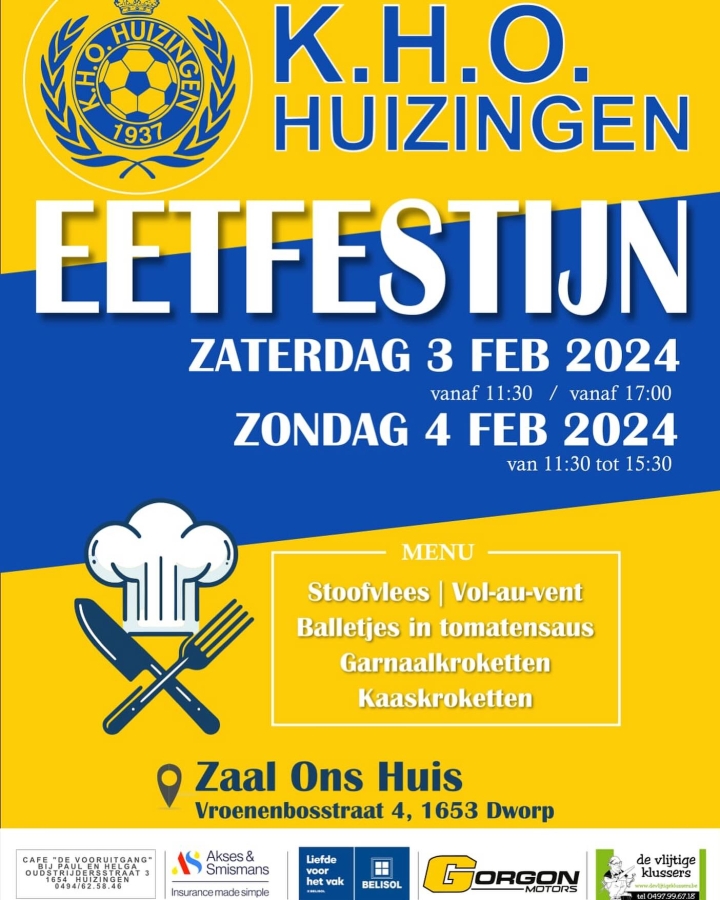 Eetfestijn 3 en 4 februari